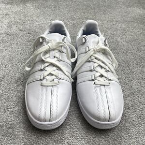 K. Swiss Classic VN Low Top Leather Sneakers Shoes Mens 12 Solid White Casual